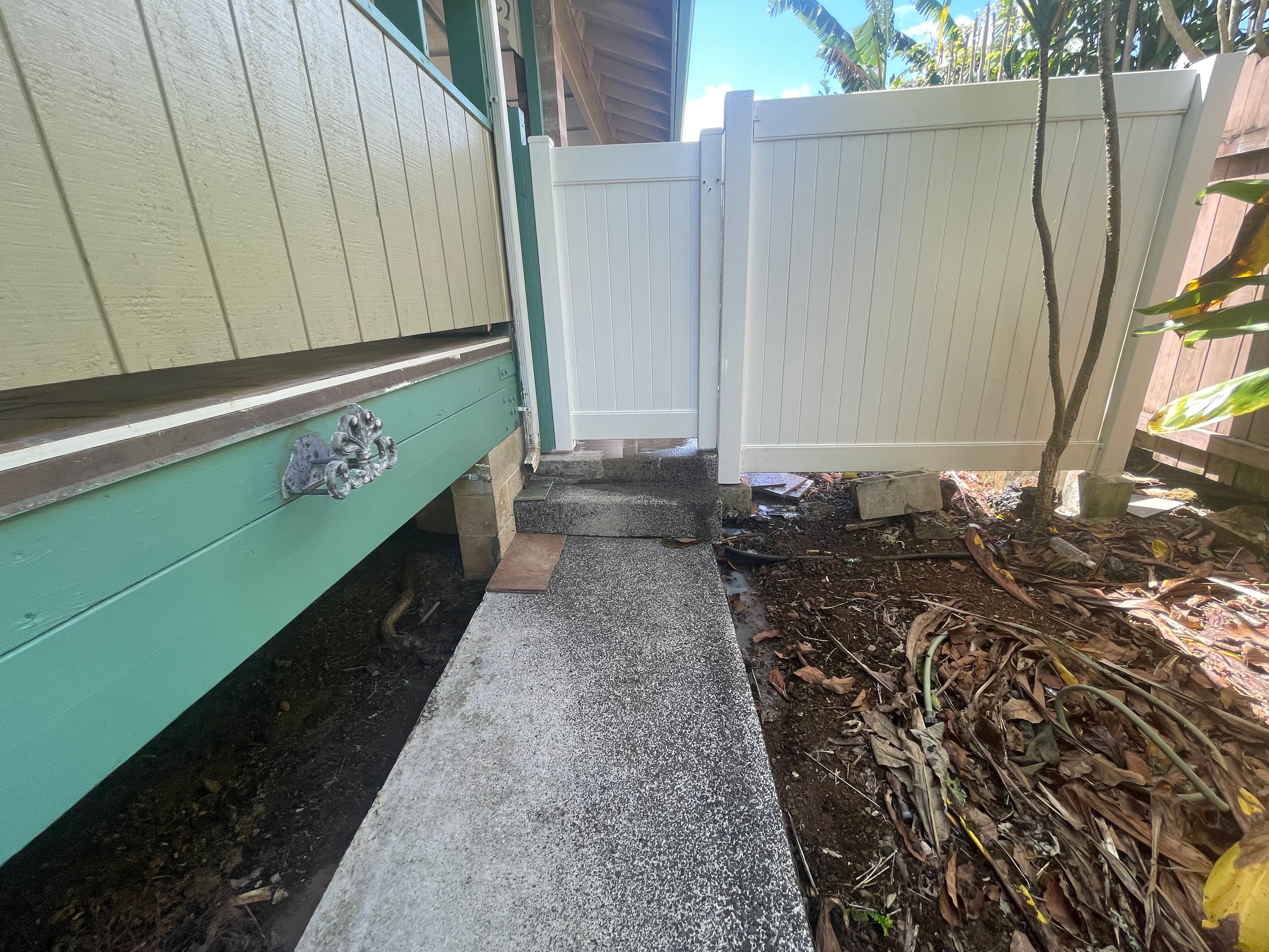Clean concrete driveway after pressure washing